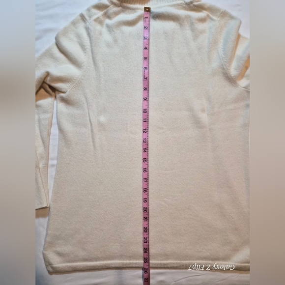 ​Talbots Petite Pure Cashmere Cowl Neck Sweater - Cream/Ivory 16P - Picture 6 of 12